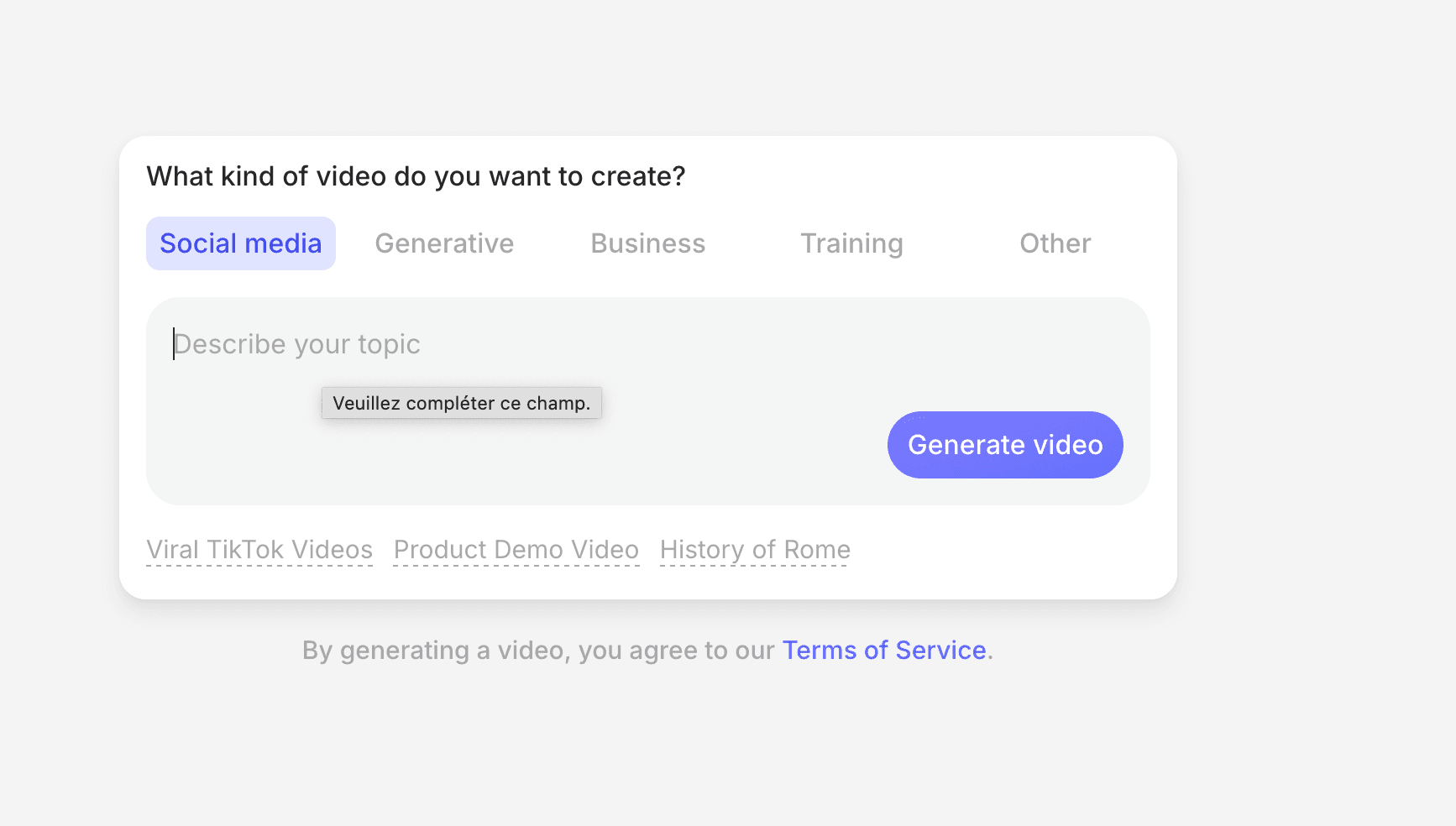 Image illustrant la fonctionnalité de transformation de texte en vidéo de Veed AI